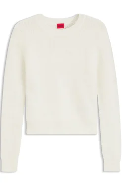 Fischgratstrick-Pullover mit Stack-Logo-Niete