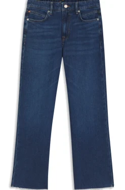 Flared-Fit Jeans aus dunkelblauem Stretch-Denim
