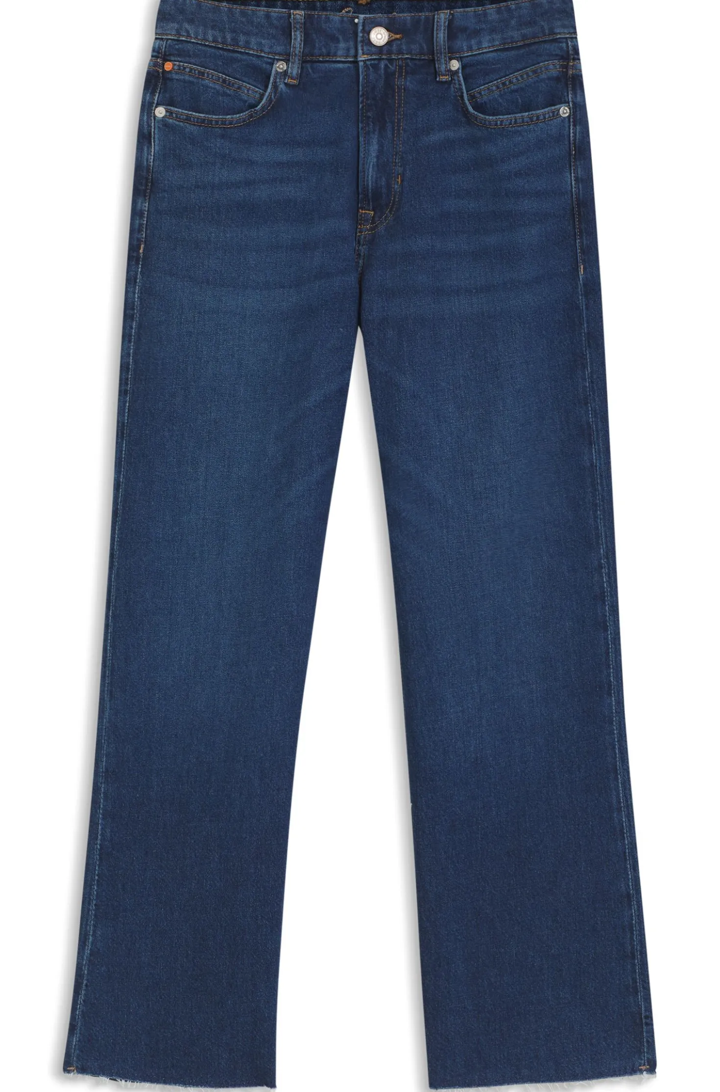 Flared-Fit Jeans aus dunkelblauem Stretch-Denim