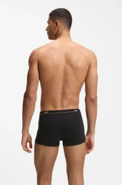 Fünferpack eng anliegende Boxershorts mit kurzem Bein aus Stretch-Baumwolle mit Logos am Bund