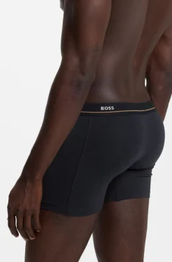 Fünfer-Pack eng anliegende Boxershorts aus Stretch-Baumwolle mit Logo-Bund