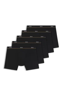 Fünfer-Pack eng anliegende Boxershorts aus Stretch-Baumwolle mit Logo-Bund