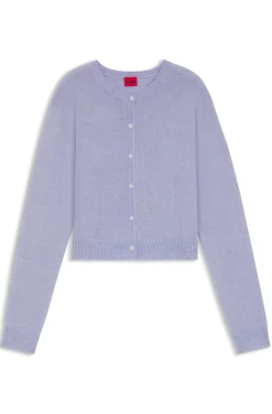 Geknöpfter Cardigan mit tonaler Logo-Stickerei