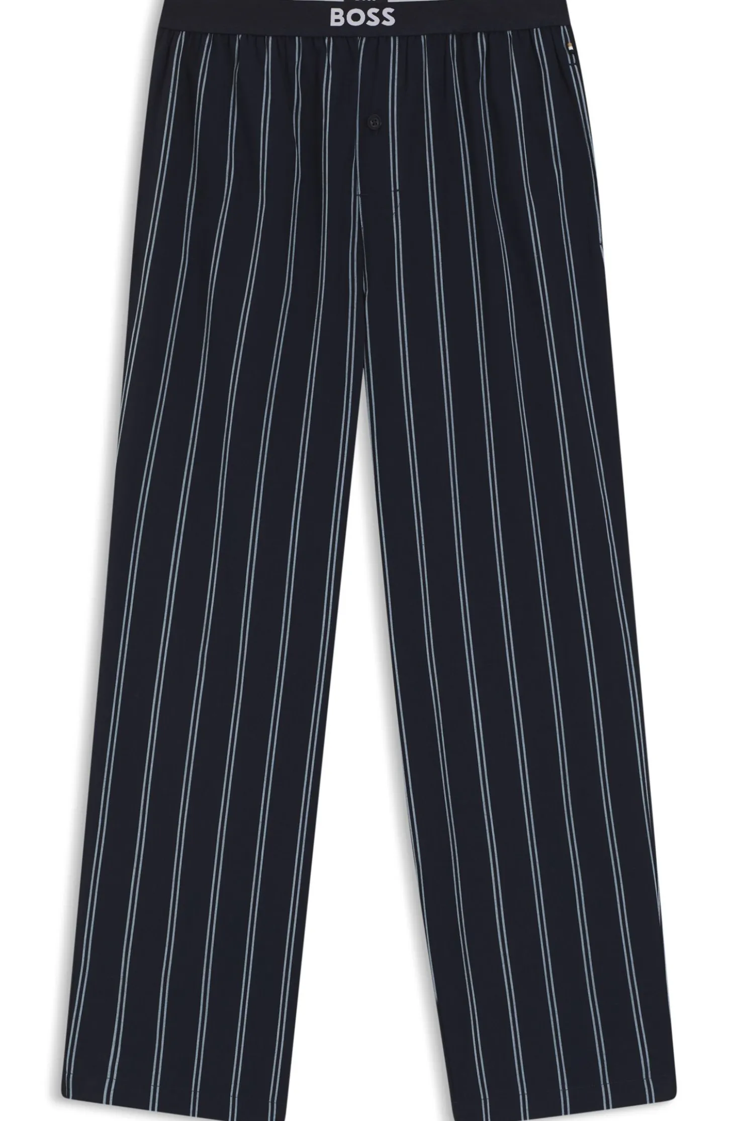 Gemusterte Pyjama-Hose aus Baumwoll-Popeline mit Logo-Bund