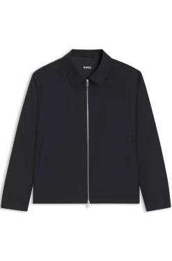Gemusterte Slim-Fit Jacke aus elastischer Wolle