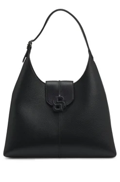 Genarbte Hobo Bag mit Double-B-Monogramm