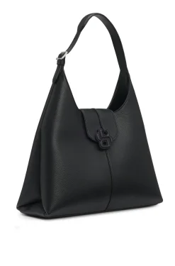 Genarbte Hobo Bag mit Double-B-Monogramm