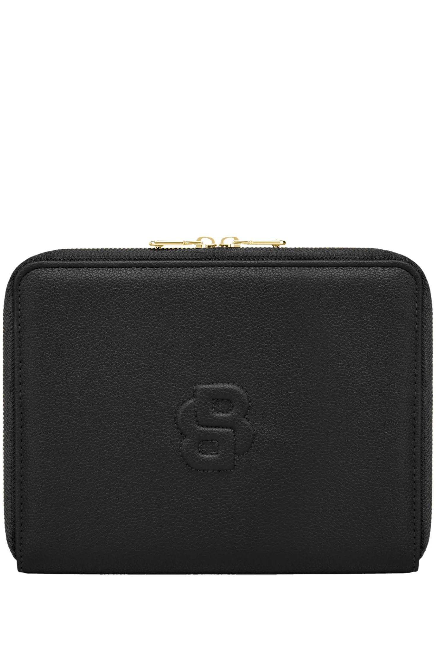 Genarbte schwarze DIN-A5-Konferenzmappe mit Double-B-Monogramm