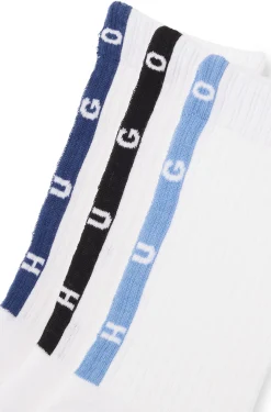 Gerippte Socken aus Baumwoll-Mix mit gepolsterter Sohle im Dreierpack