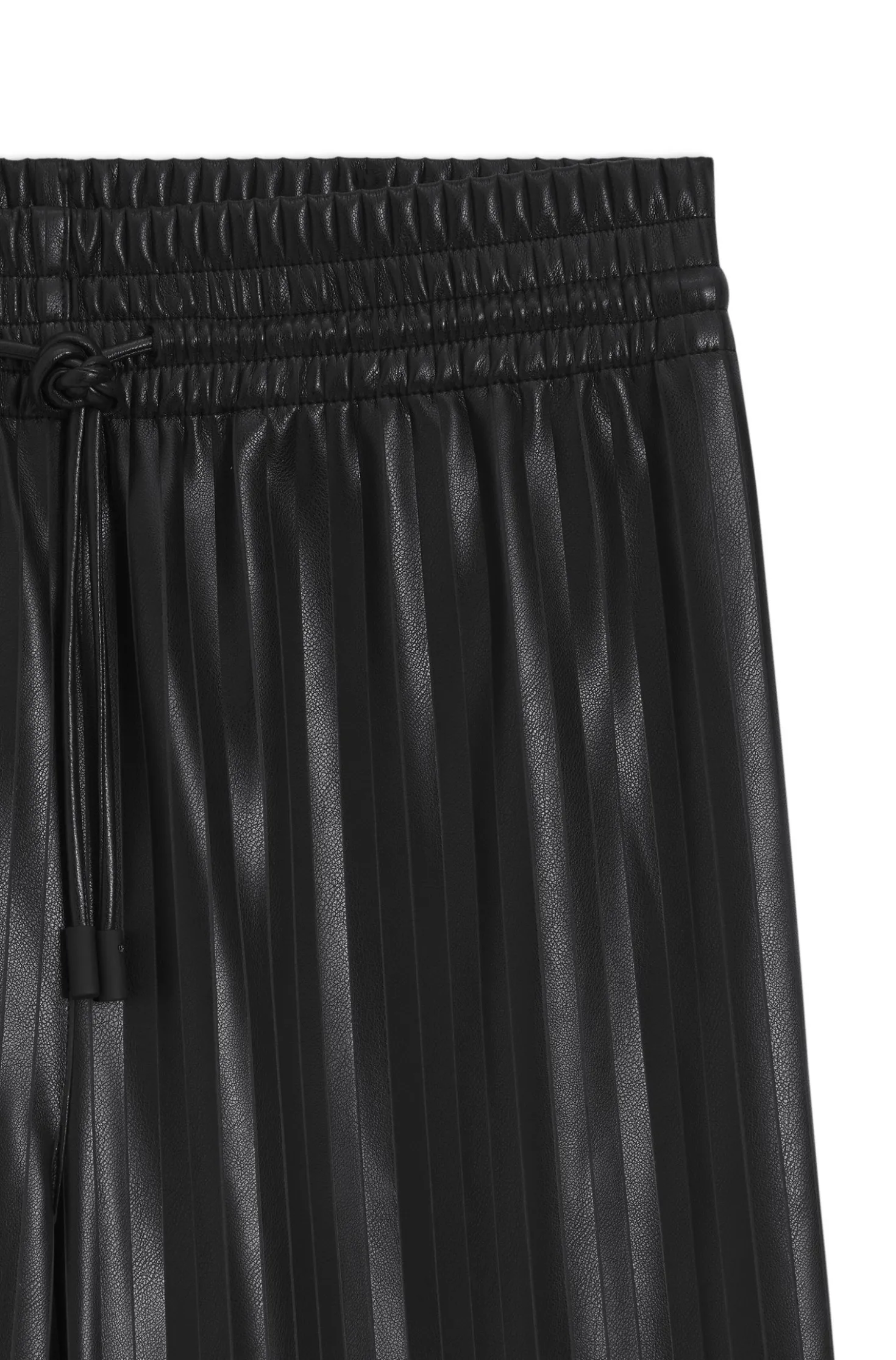 Gestreifte Relaxed-Fit Hose aus Kunstleder mit weitem Beinverlauf