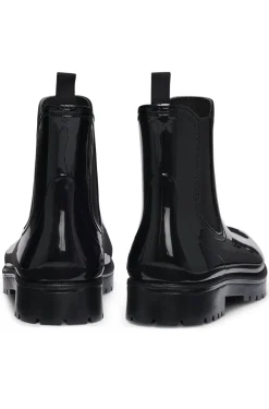 Glänzende Chelsea-Regenstiefel mit Logo-Patch
