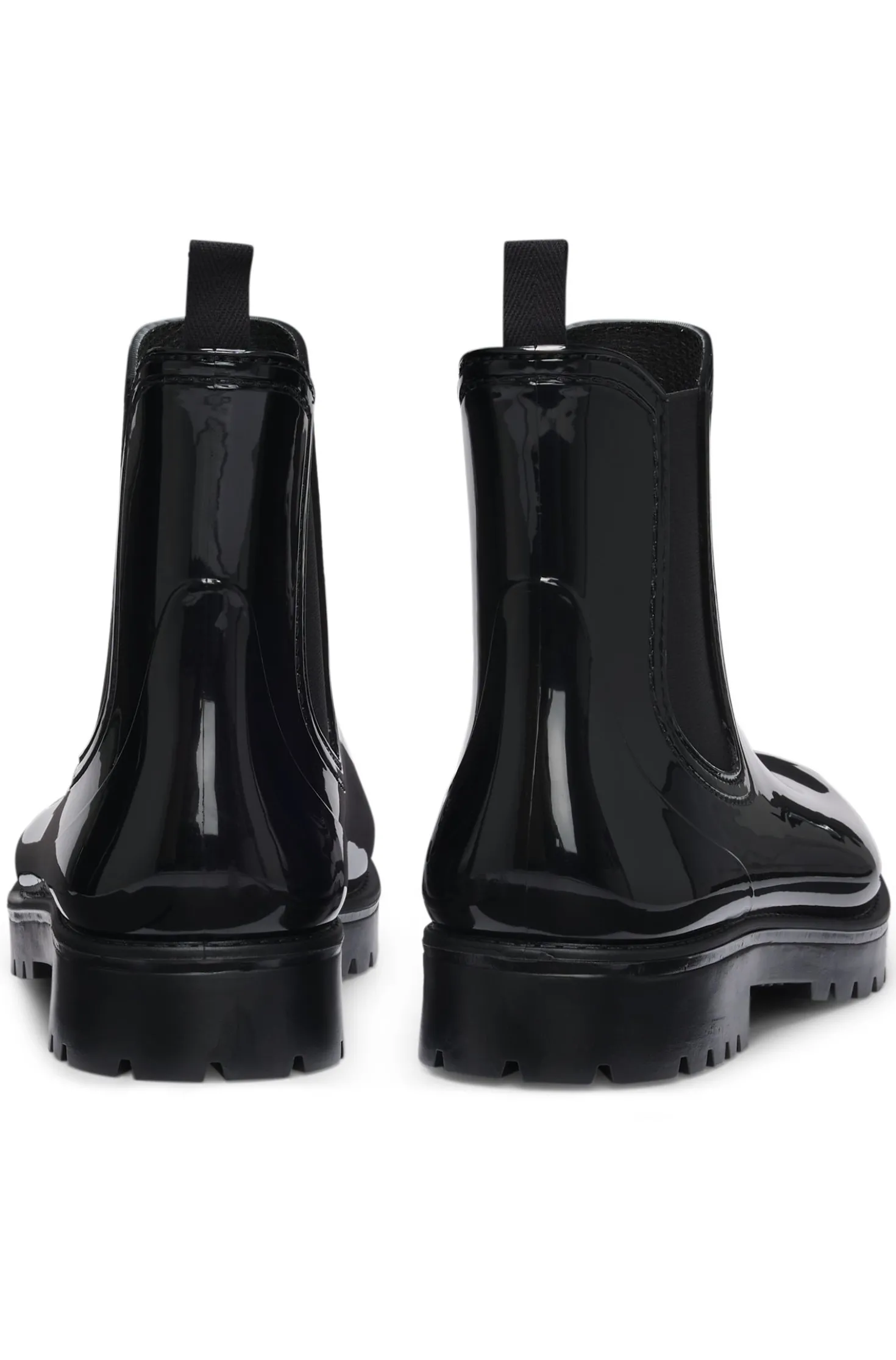 Glänzende Chelsea-Regenstiefel mit Logo-Patch