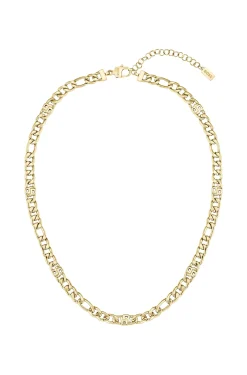 Goldfarbene Gliederhalskette mit Double-B-Monogrammen