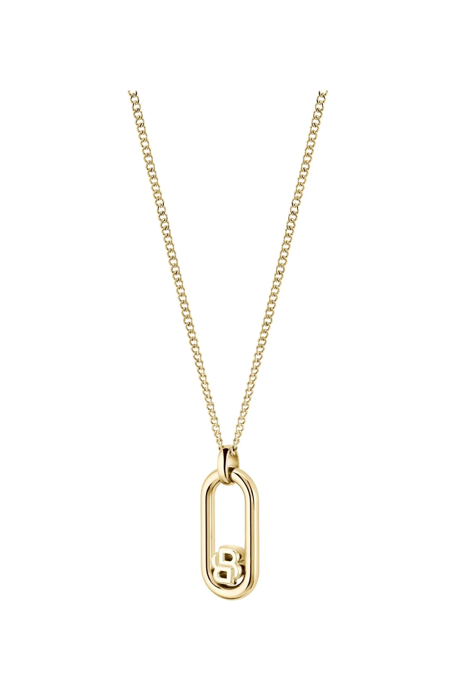 Goldfarbene Halskette mit Double-B-Monogramm-Anhänger
