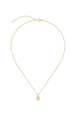 Goldfarbene Halskette mit Double-B-Monogramm als Anhänger