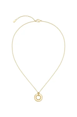 Goldfarbene Halskette mit Logo-Ring