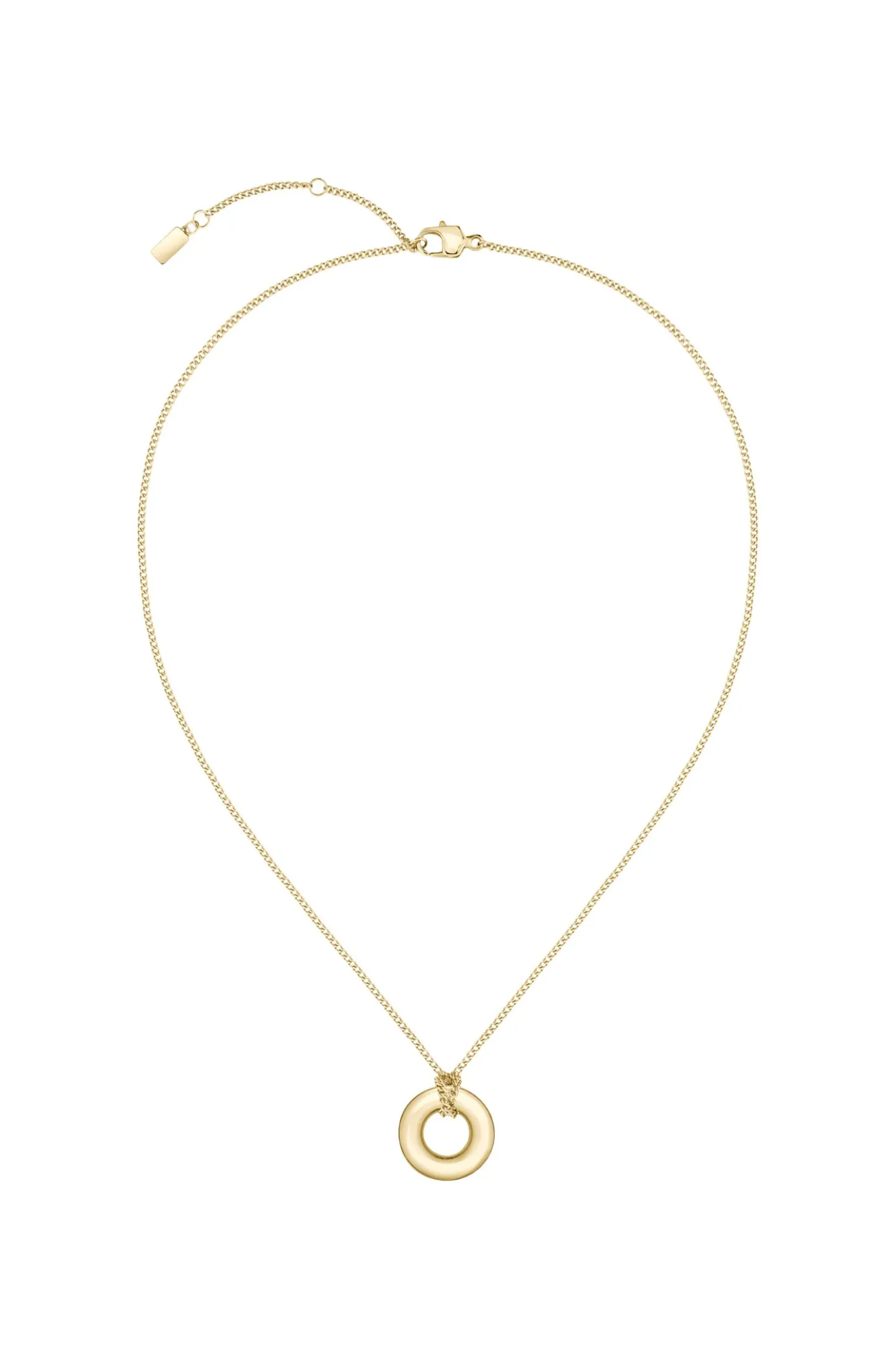 Goldfarbene Halskette mit Logo-Ring