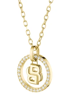 Goldfarbene Kette mit Double-B-Monogramm als Anhänger