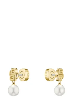 Goldfarbene Ohrringe mit Double-B-Monogramm