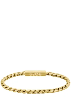 Goldfarbenes Armband mit geflochtener Kette