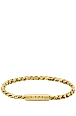 Goldfarbenes Armband mit geflochtener Kette