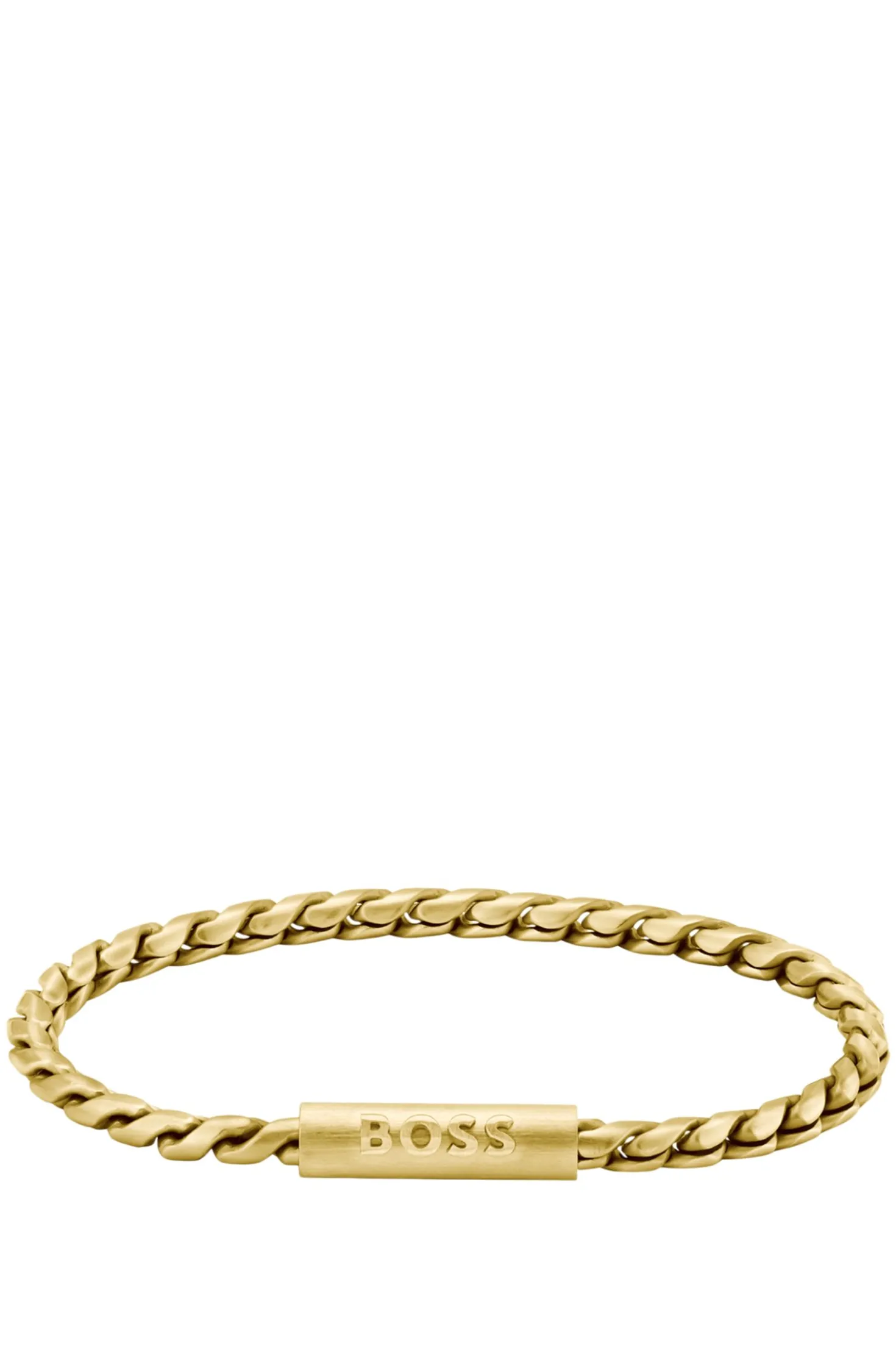 Goldfarbenes Armband mit geflochtener Kette