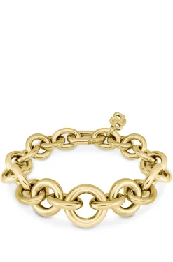 Goldfarbenes Armband mit runden und ovalen Gliedern