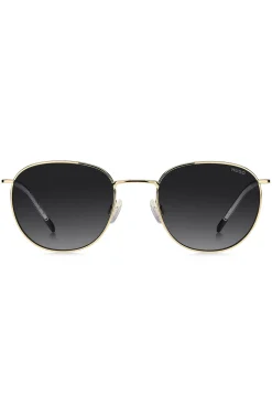 Goldfarbene Sonnenbrille mit Logo-Detail