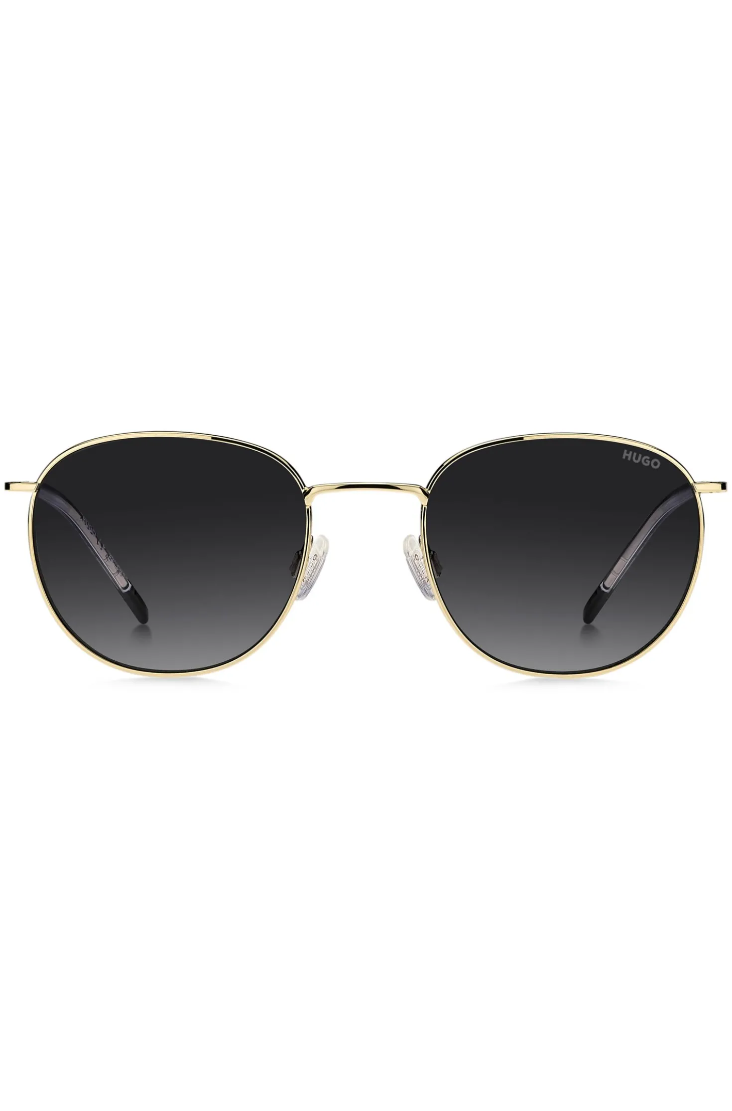 Goldfarbene Sonnenbrille mit Logo-Detail