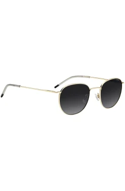 Goldfarbene Sonnenbrille mit Logo-Detail