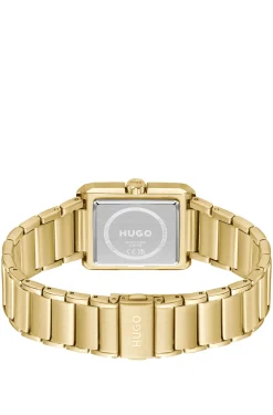 Goldfarbene Uhr mit Gliederarmband