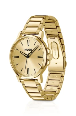 Goldfarbene Uhr mit tonalem Zifferblatt und Armband
