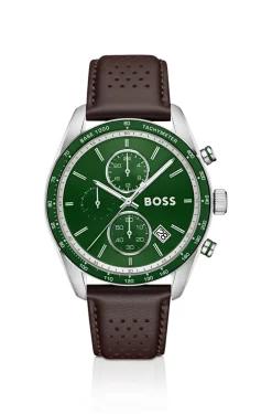 Grand Prix Vitesse Uhr mit grünem Zifferblatt und perforiertem Armband