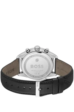 Grand Prix Vitesse Uhr mit schwarzem Zifferblatt und perforiertem Armband