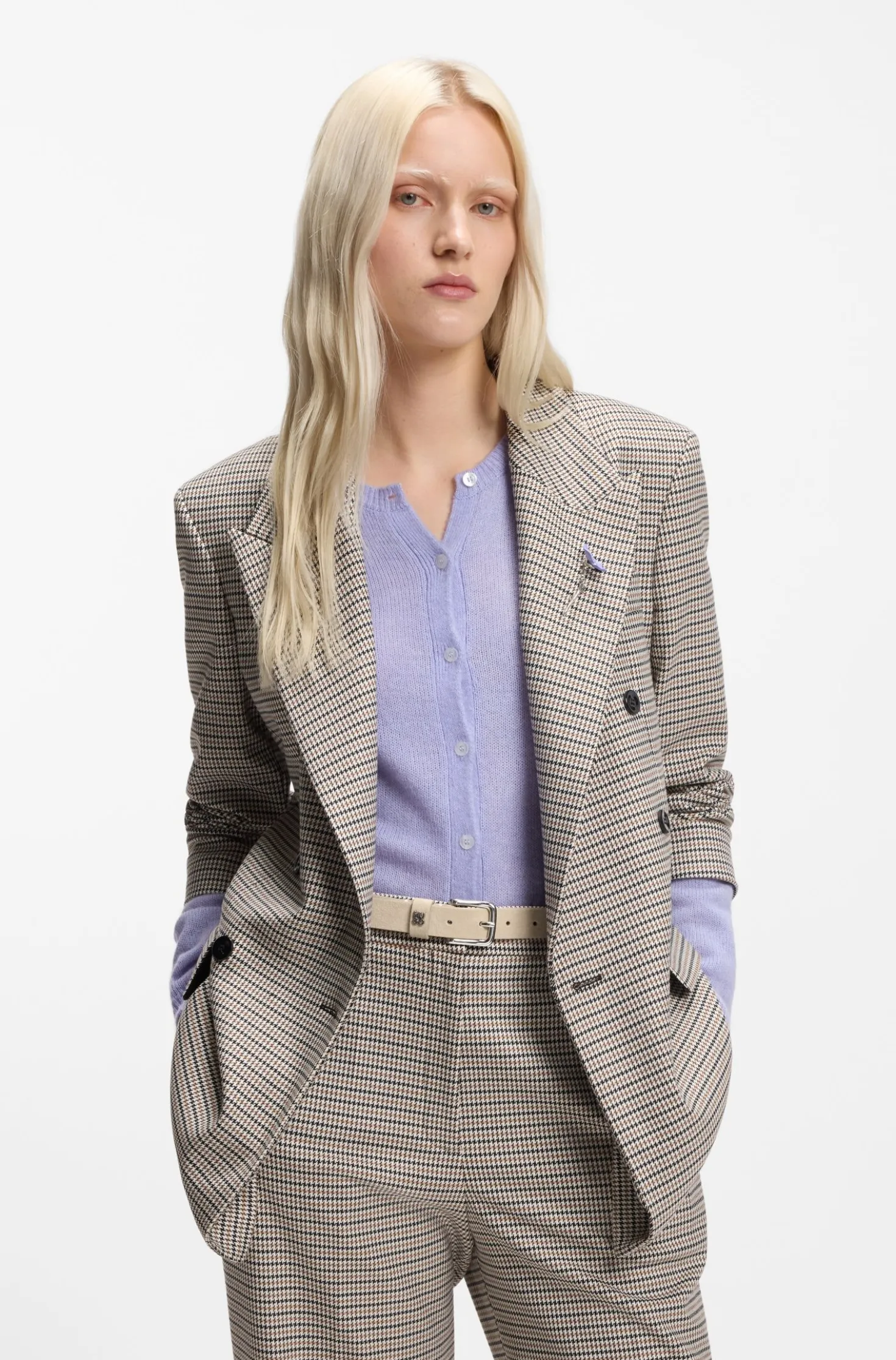 Gürtel aus Veloursleder mit Stack-Logo auf der Schlaufe