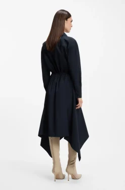 Hemdblusenkleid aus Baumwoll-Popeline mit Gürtel