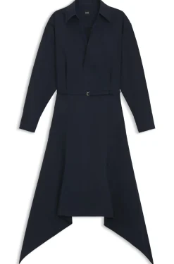 Hemdblusenkleid aus Baumwoll-Popeline mit Gürtel