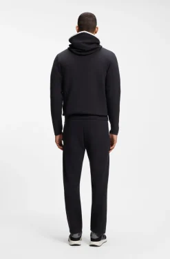 Hoodie aus Baumwoll-Mix mit Reißverschluss und Kontrast-Details