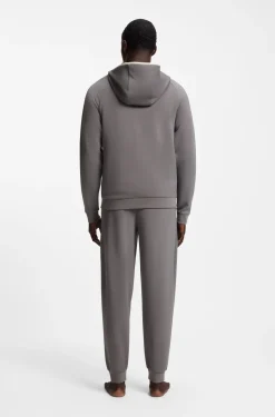 Hoodie aus Baumwoll-Mix mit Reißverschluss und Kontrast-Einfassung
