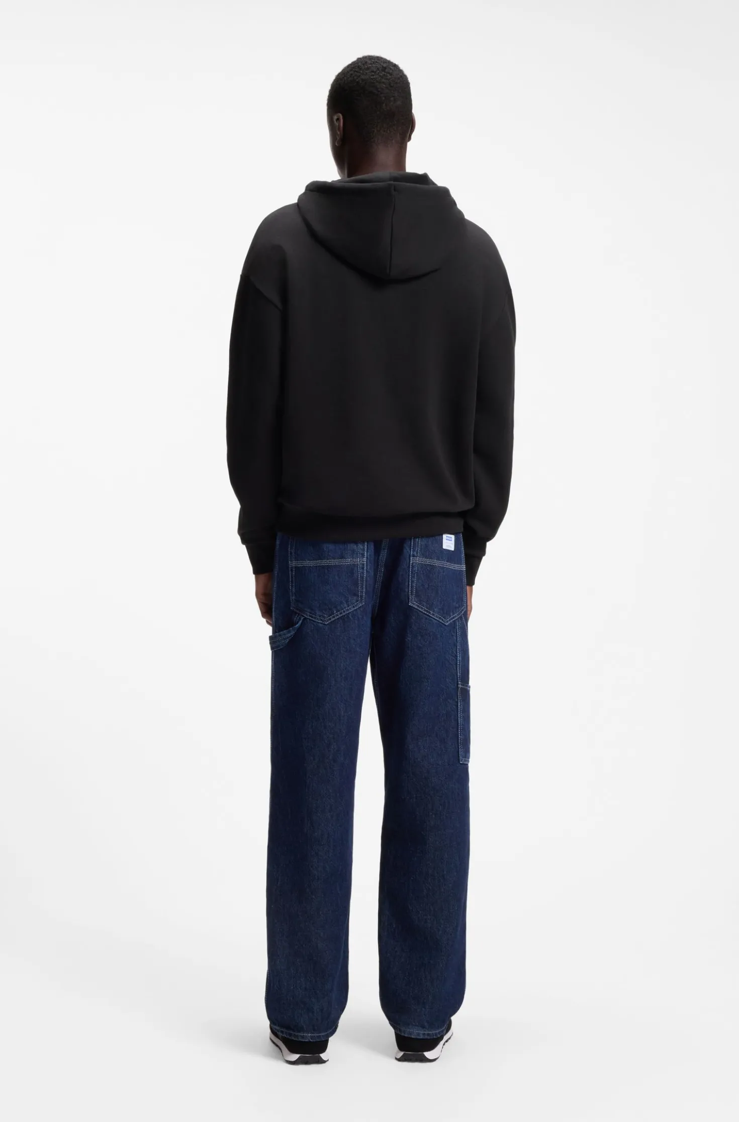 Hoodie aus Baumwoll-Terry mit rechteckigem Logo-Print