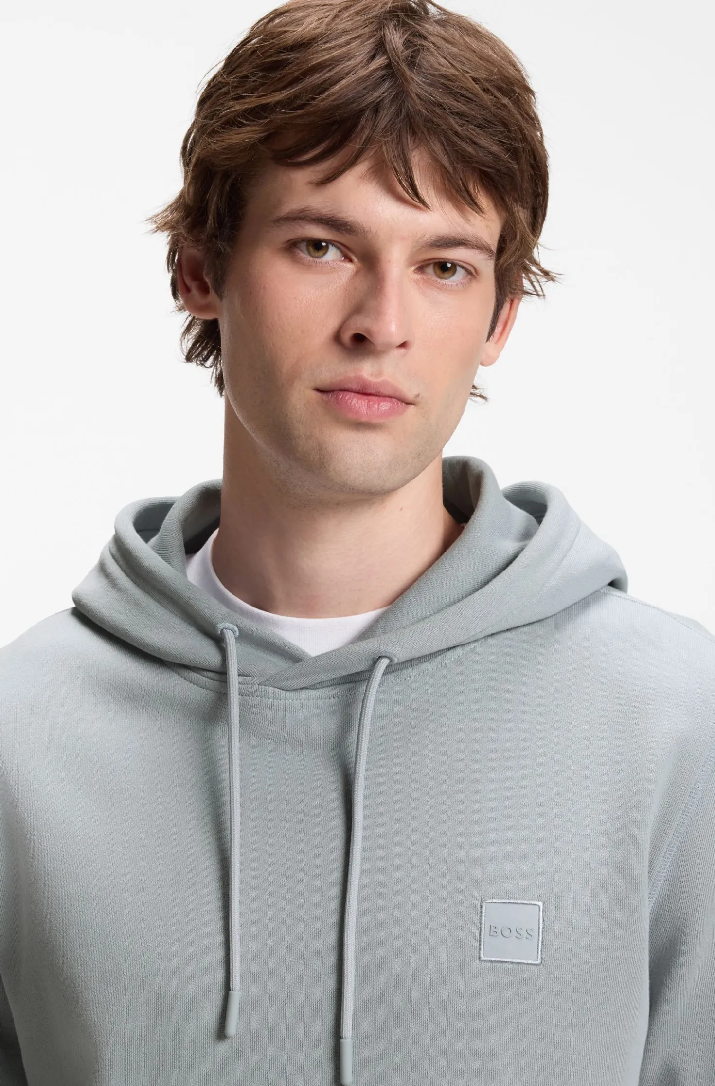 Hoodie aus Baumwoll-Terry mit Logo-Aufnäher