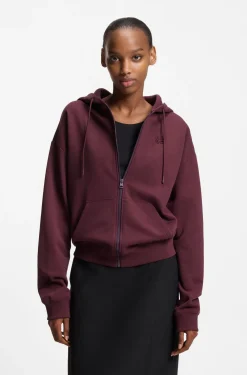 Hoodie aus Baumwoll-Terry mit Reißverschluss und Logo-Stickerei