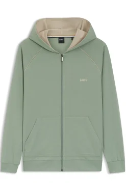 Hoodie aus Stretch-Baumwolle mit Reißverschluss
