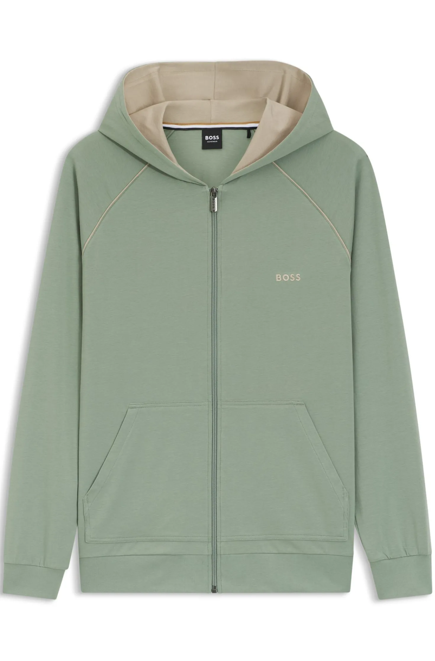 Hoodie aus Stretch-Baumwolle mit Reißverschluss