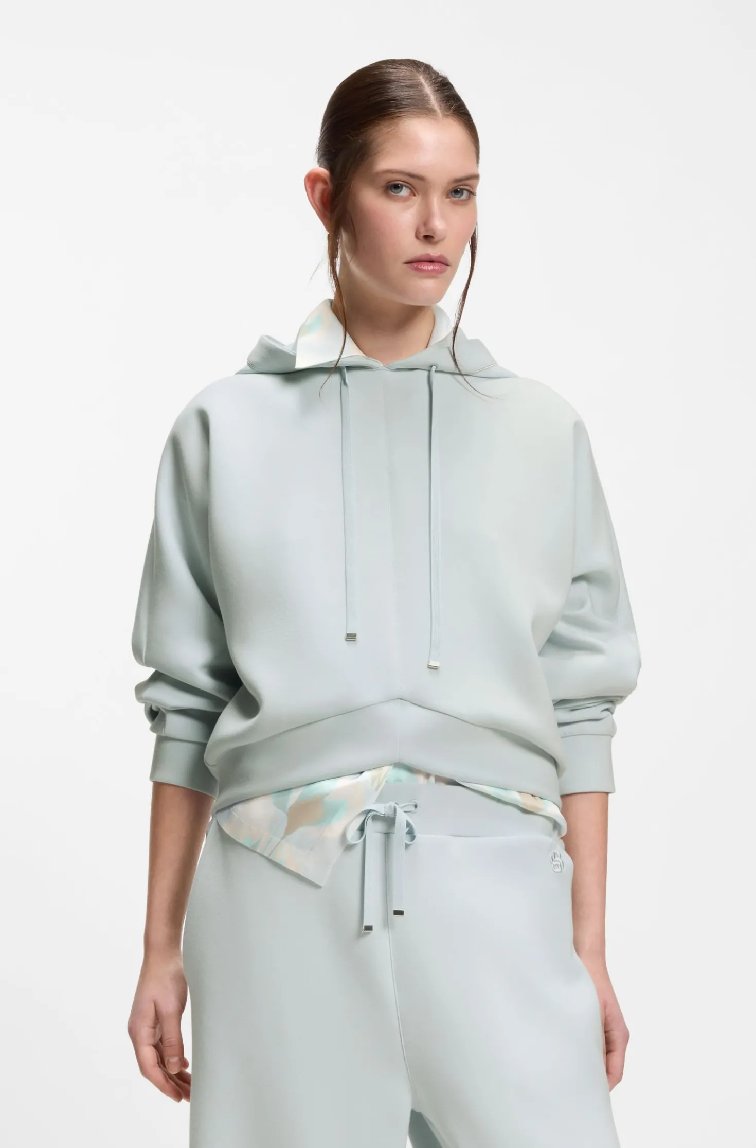 Hoodie mit abgerundetem Saum und Double-B-Monogramm