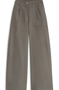 Hose aus Baumwoll-Denim mit weitem Beinverlauf