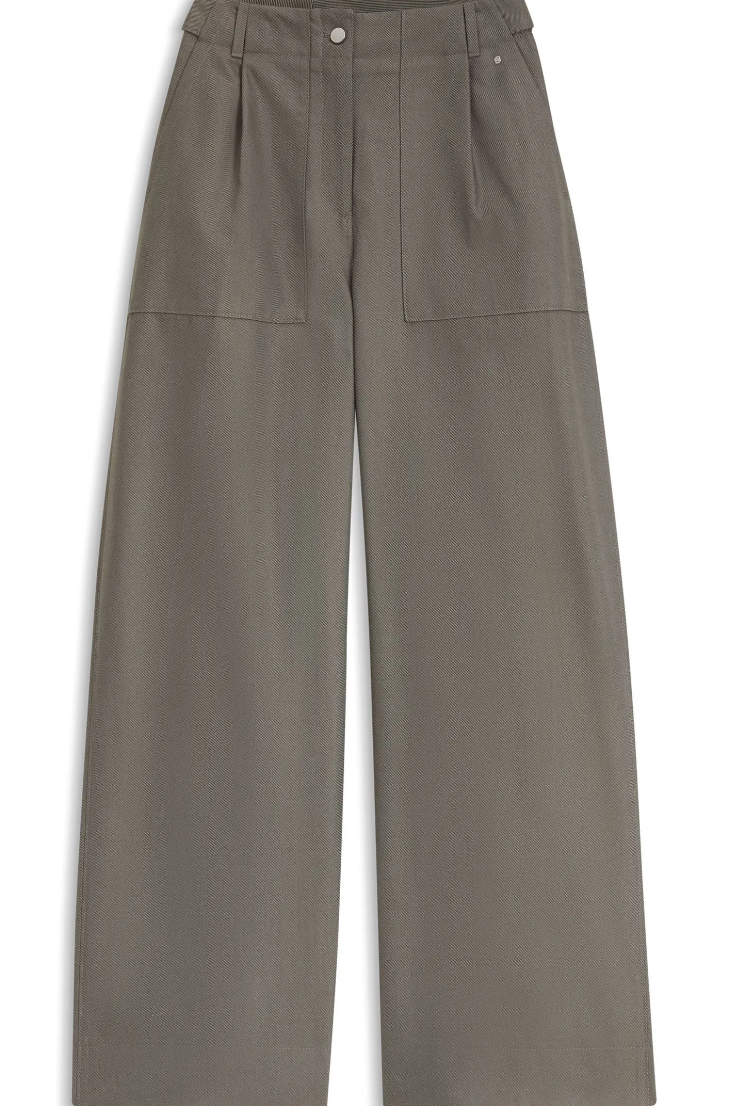 Hose aus Baumwoll-Denim mit weitem Beinverlauf