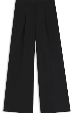 Hose aus Stretch-Gewebe mit weitem Beinverlauf