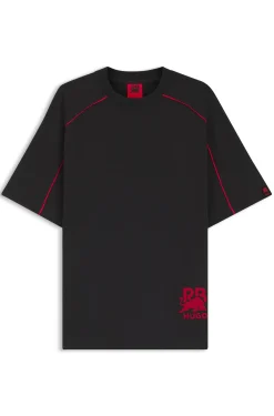 HUGO x RB T-Shirt aus Baumwoll-Mix mit kontrastfarbenen Paspeln