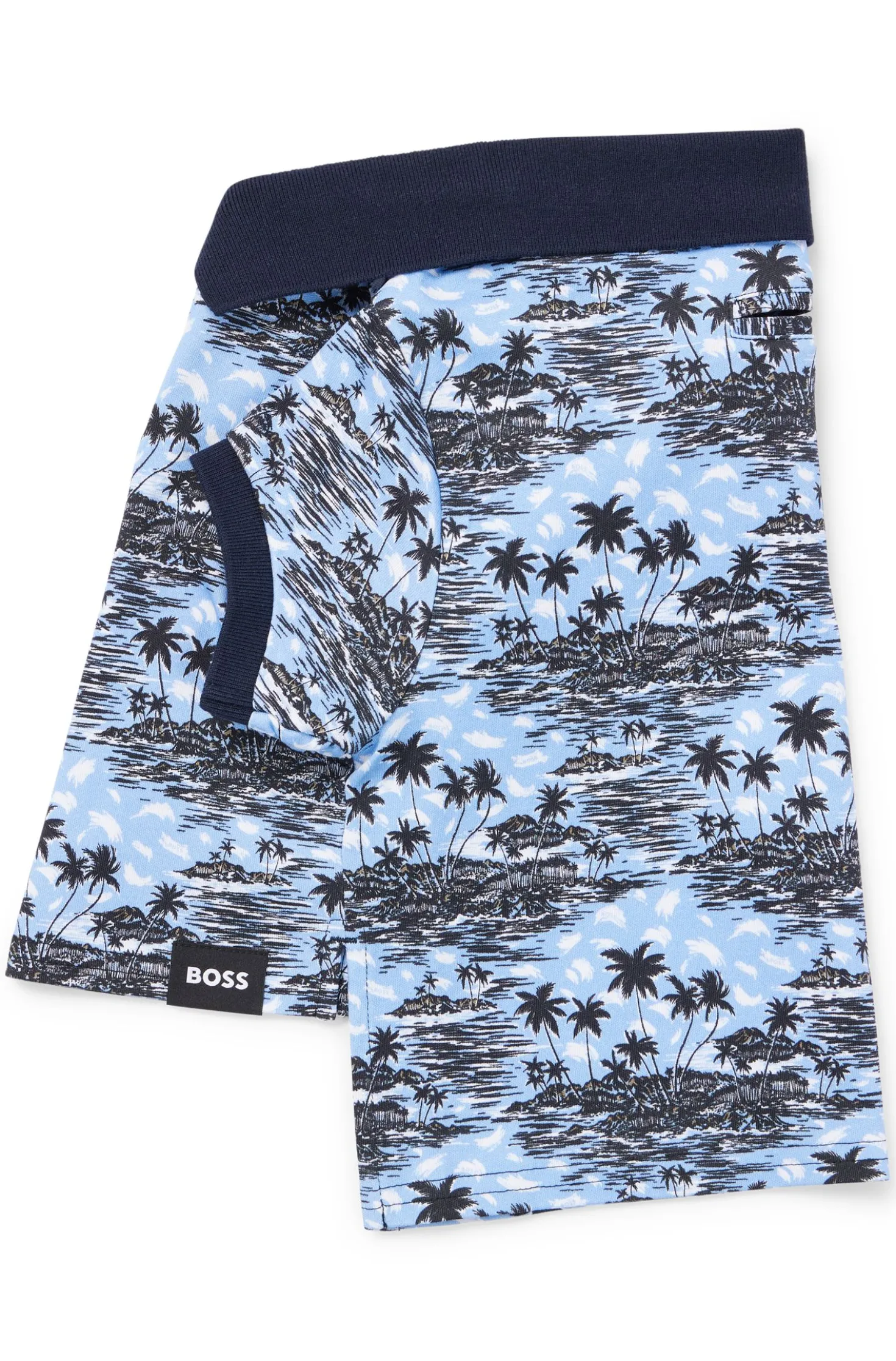 Hunde-Poloshirt aus Baumwolle mit Palmen-Print